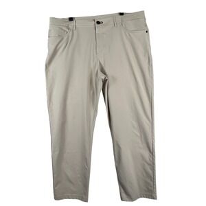 Public Rec Mens 38x28 5 Pocket Pants Stretch Beige Casual Golf Travel Flexible